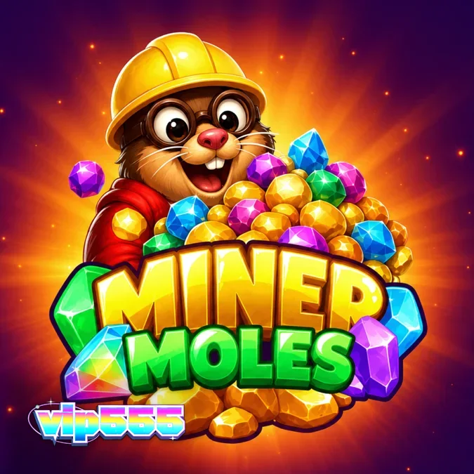 Tampilan layar permainan slot Miner Moles dengan gulungan 6x6 dan simbol-simbol penambang